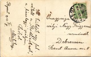 1913 Budapest XII. Hárshegy, szánkózók, téli sport. photo (gyűrődések / creases)