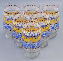 6 db pöttyös üveg pohár. hibátlanok 12 cm