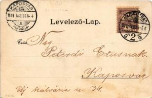 1901 Nagyvárad, Oradea; indóház, vasútállomás. Helyfi László kiadása / Grosswardeiner Bahnhof / rail...