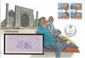 Üzbegisztán 1992. 5S felbélyegzett borítékban, bélyegzéssel T:UNC Uzbekistan 1992. 5 So'm in envelope with stamp and cancellation C:UNC