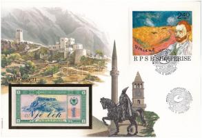 Albánia 1976. 1L felbélyegzett borítékban, bélyegzéssel T:UNC Albania 1976. 1 Lek in envelope with stamp and cancellation C:UNC