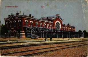 1918 Ramnicu Sarat, Rimnicul Sarat; Gara. Ad. Maier &amp; D. Stern / railway station + "K.u.K. Feldpostamt 41" + "K.u.K. Feldar. Rgt. No. 172." (creases)