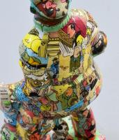 Tin-Tin szobor. kerámia, papír, jelzés nélkül 22 cm