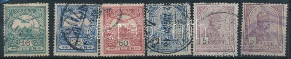 1909 Turul 16f, 25f, 50f, 2K és 2 x 5K (7.900)