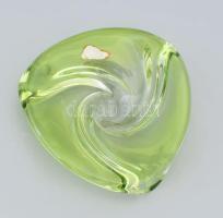Val St. Lambert belga design üveg tálka. Formába öntött, anyagában színezett, jelzett, hibátlan 17 cm