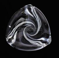 Val St. Lambert belga design üveg tálka. Formába öntött, jelzett, hibátlan 17 cm