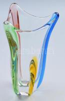 Frantisek Zemek váza. cseh design üveg váza. Formába öntött, anyagában színezett, hibátlan 22 cm