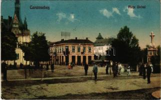 Karánsebes, Caransebes; Piata Unirei / piac tér / market square (EK)