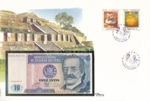 Peru 1987. 10I felbélyegzett borítékban, bélyegzéssel T:UNC Peru 1987. 10 Intis in envelope with stamp and cancellation C:UNC