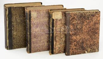 Reichs-Gesetz-Blatt für das Kaiserthum Oesterreich. Jahrgang 1858., 1858., 1864., 1865. [4 kötet]. Wien, 1858-1865, K. k. Hof- und Staatsdruckerei. Német nyelven. Korabeli félbőr- / félvászon-kötésben, viseltes állapotban, intézményi bélyegzőkkel.