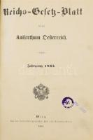 Reichs-Gesetz-Blatt für das Kaiserthum Oesterreich. Jahrgang 1858., 1858., 1864., 1865. [4 kötet]. W...
