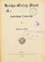Reichs-Gesetz-Blatt für das Kaiserthum Oesterreich. Jahrgang 1853., 1854. [2 kötet]. Wien, 1853-1854...