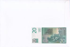 Szerbia felbélyegzett boríték, bélyegzéssel, benne Jugoszlávia 2000. 20D T:UNC
Serbia envelope with...