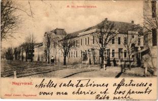 1902 Nagyvárad, Oradea; M. kir. honvéd laktanya. Helyfi László kiadása / K.u.k. military barracks (apró szakadás / tiny tear)