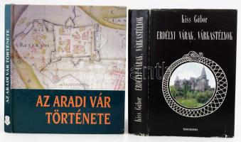 2 db várakkal kapcsolatos könyv: Kiss Gábor: Erdélyi várak, várkastélyok. Bp., 1987, Panoráma. Kiadói egészvászon-kötés, kiadói kopott papír védőborítóval. + Benkő Elek et al.: Az aradi vár története. Bp., 1998, Zrínyi Kiadó. Kiadói kartonált papírkötés, tulajdonosi névbélyegzővel.