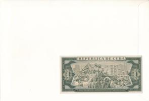 Kuba 1982. 1P felbélyegzett bankjegyes boríték bélyegzéssel T:UNC Cuba 1982. 1 Peso in banknote enve...