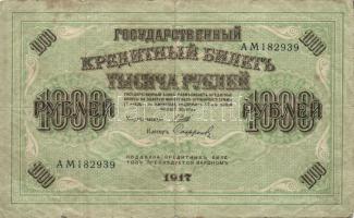 Oroszország 1917. 1000R T:III-