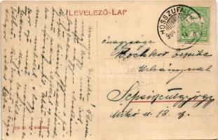 1909 Csernátfalu, Cernatu (Négyfalu, Sacele); Piac. W. L. (?) 250. St. K. kiadása / market square (E...