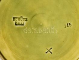 3 db Schütz Cilli szőlőleveles fajansz tányér. Jelzett, hibátlan d: 20 cm