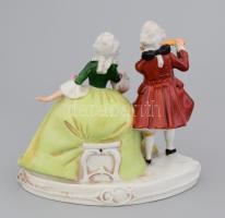 Lippelsdorf rokokó pár. Kézzel festett, jelzett, hibátlan 22x19 cm