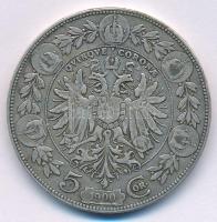 Ausztria 1900. 5K Ag "Ferenc József" T:VF,F Austria 1900. 5 Corona Ag "Franz Joseph" C:VF,F Krause KM#2807