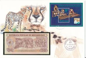 Mozambik 1983. 50M felbélyegzett borítékban, bélyegzéssel T:UNC Mozambique 1983. 50 Meticais in envelope with stamp and cancellation C:UNC