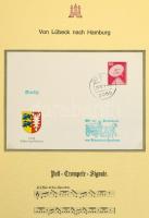 Hamburg motívum gyűjtemény fakszimile és modern levelekkel gyűrűs albumban