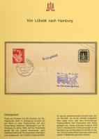 Hamburg motívum gyűjtemény fakszimile és modern levelekkel gyűrűs albumban