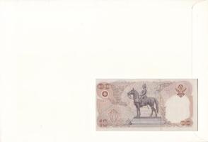 Thaiföld 1980. 10B felbélyegzett borítékban, bélyegzéssel T:UNC Thailand 1980. 10 Baht in envelope w...