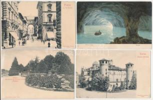 4 RÉGI olaszországi város képeslap: Firenze, Torino, Capri. Stengel &amp; Co. / 4 pre-1945 Italian town postcards: Florence, Turin, Capri