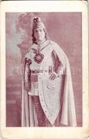 1917 Arányi Dezső magyar operaénekes Richard Wagner Lohengrin című operájában, saját kezű autográf aláírásával. A Színházi Élet melléklete (fa)