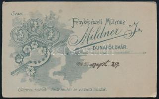 1905 Kisgyermek portréja, vizitkártya Mildner János dunaföldvári műterméből, a hátoldalon datálva, 1...