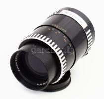Carl Zeiss Jena Sonnar 1:3,5 f=135 mm objektív, jó állapotú lencsével, sorozatszám: . Sapkával, bőr ...