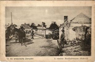 Mezőlaborc, Medzilaborce; Az oroszdúlta Zemplén. A vámház Mezőlaborczon 1914-15. Danielisz Lajos kiadása / WWI damaged customs office after the Russians' destruction (EB)