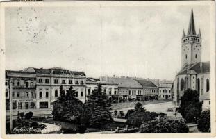 1938 Eperjes, Presov; Masarykova ulica / utca, Viktor Tauth üzlete. A képeslap címzettje dr. Magyar István (1864-1954) koronaügyész / street, shops (EB)