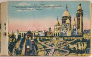 Paris- Notices in English and French / pre-1945 postcard booklet with 15 postcards / 15 db régi képe...