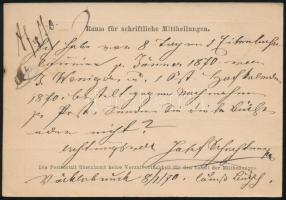 1870 2kr díjjegyes levelezőlap "WOECKLABRUCK"