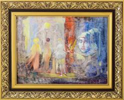 Herpai Zoltán (1951-2011): Vágyakozás. Olaj, farost, jelzett. Dekoratív fakeretben, 30×40 cm