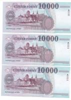 2006. 10.000Ft (3x) sorszámkövetők "AA 6925345 - AA 6925347" T:XF
Adamo F58G