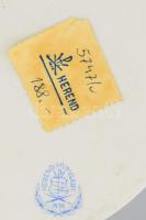 Herendi halon lovagló puttó, kézzel festett, jelzett porcelán figura hibátlan állapotban, h: 14 cm