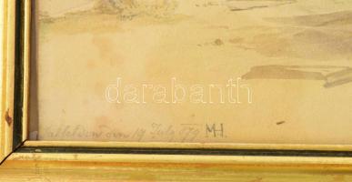 MH jelzéssel: Saalfeldeni részlet (Ausztria, Salzburg környéke), 1879. Akvarell, papír. Dekoratív, ü...