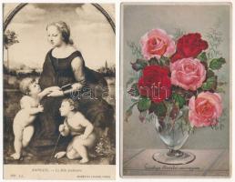 16 db RÉGI motívum képeslap vegyes minőségben / 16 pre-1945 motive postcards in mixed quality