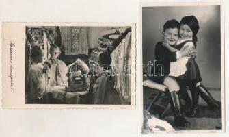 4 db RÉGI magyar népviseletes képeslap vegyes minőségben / 4 pre-1945 Hungarian folklore postcards, ...