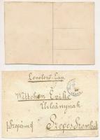 2 db RÉGI kézzel festett képeslap vegyes minőségben / 2 pre-1945 hand-painted postcards in mixed qua...