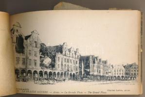 ARRAS Aprés le bombardement. La grande guerre - régi képeslapfüzet 19 db képeslappal az első világhá...