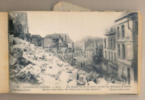 ARRAS Aprés le bombardement. La grande guerre - régi képeslapfüzet 19 db képeslappal az első világhá...