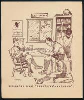 Márton Lajos (1891-1953): Reisinger Jenő cserkészkönyvtárából (ex libris), 1928. Klisé, papír, jelzett a klisén, 18,5x15,5 cm