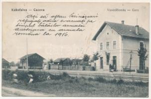 1916 Kákófalva, Kakova, Cacova, Gradinari; vasútállomás / Gara / railway station (fl)