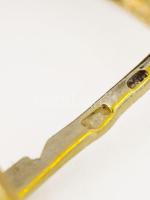 Arany (Au) fülbevaló pár, jelzett, 14k, nettó 3,55g