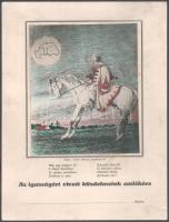 cca 1930 Az igazságért vívott küzdelmeink emlékére, kitöltetlen irredenta emléklap, kissé foltos, 33x25 cm